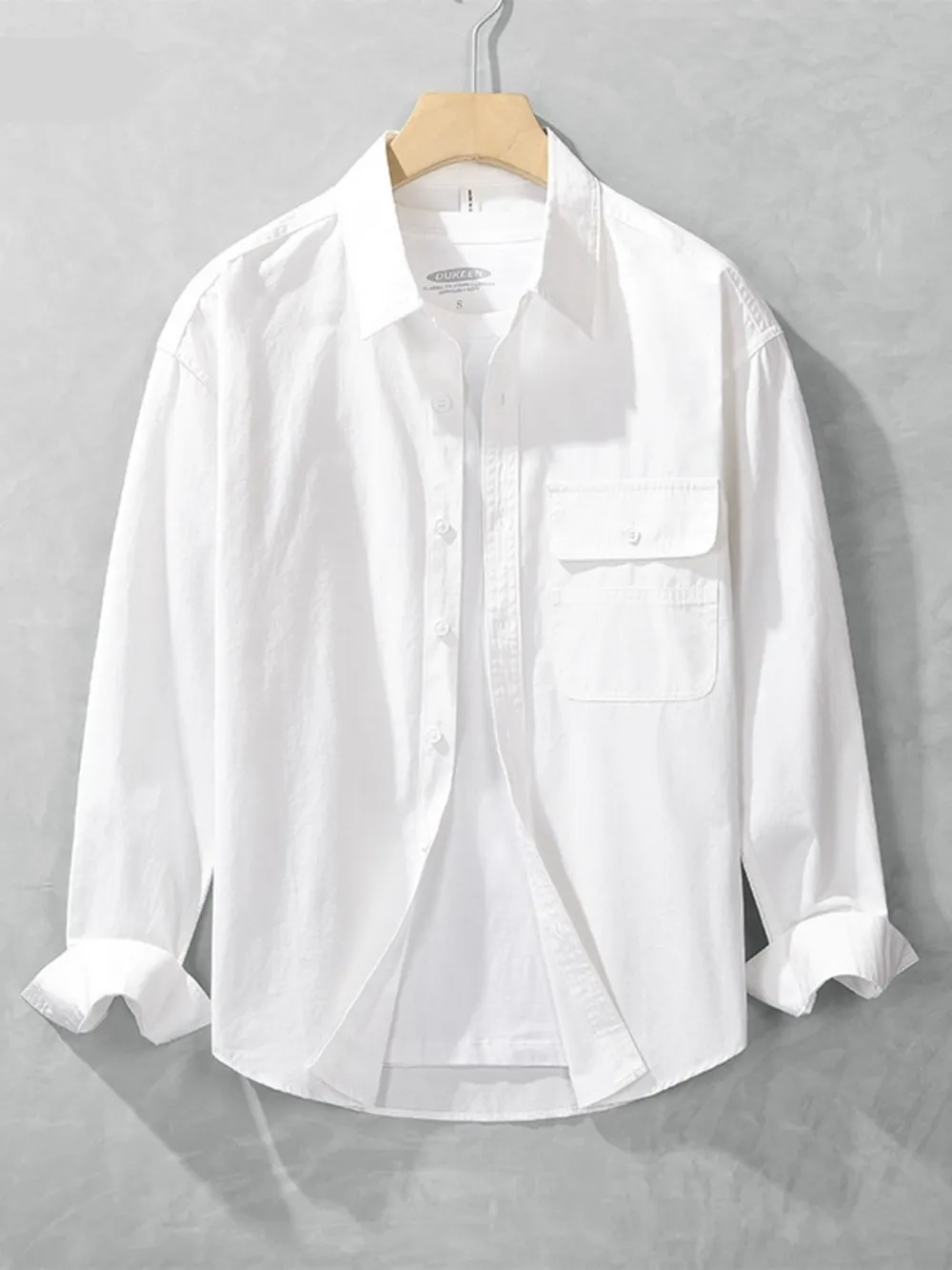 Men's Plus Size Button Up Long Sleeve Shirt, image 4