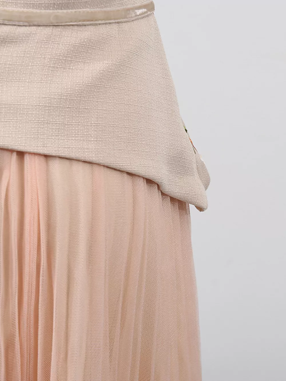 Embroidered Tulle Pleated Midi Dress, image 12