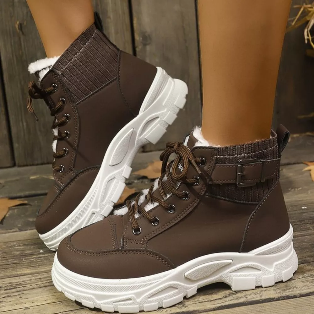 Plush Lining Lace Up Boots, image 9