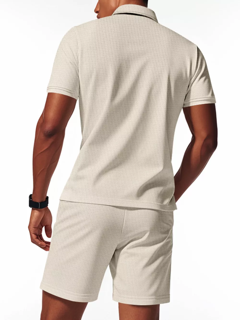 Men's Full Size Casual Short Sleeve Polo and Shorts Set Plus Size, image 3