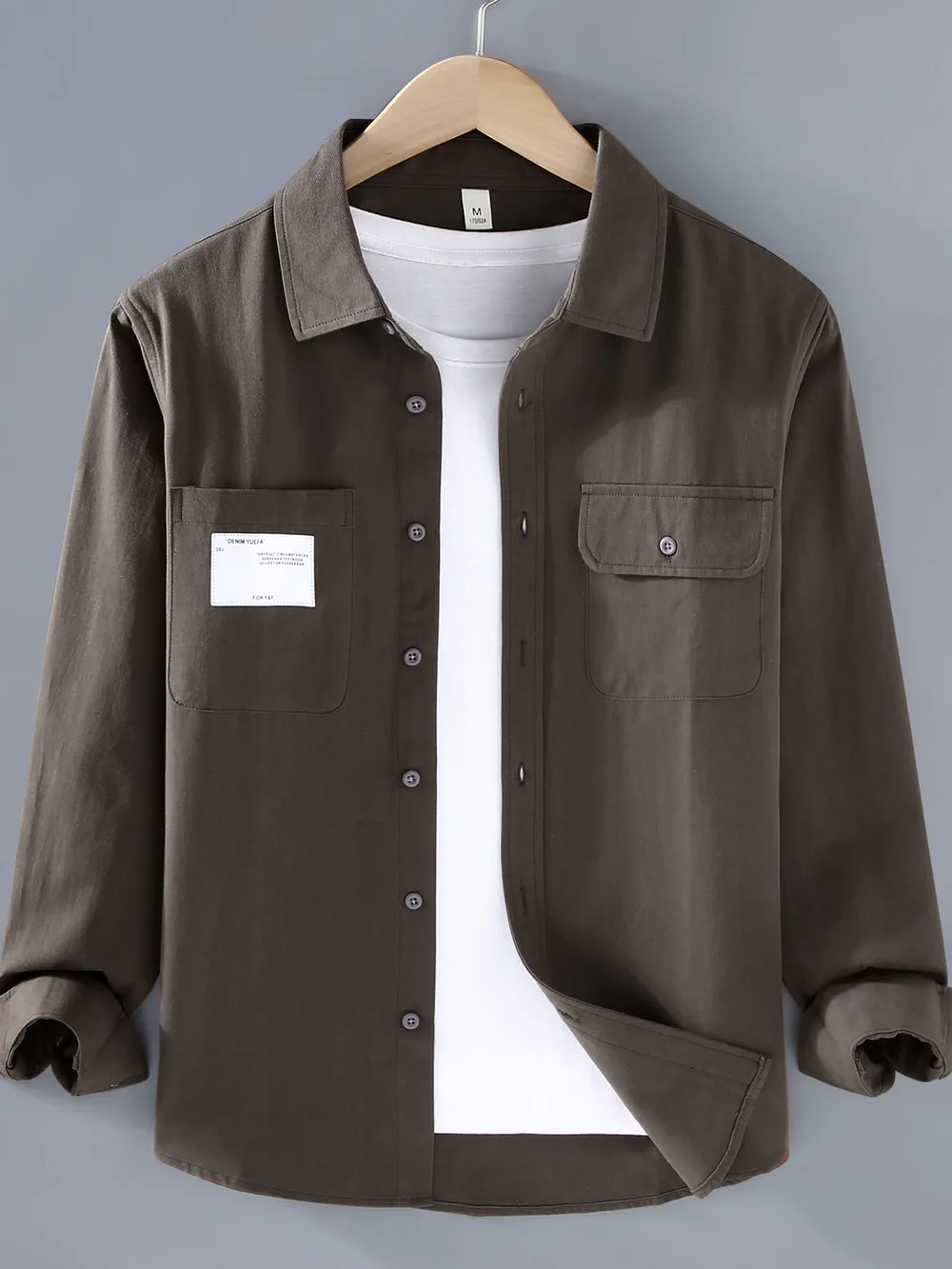 Men's Plus Size Button Up Long Sleeve Shirt, image 5