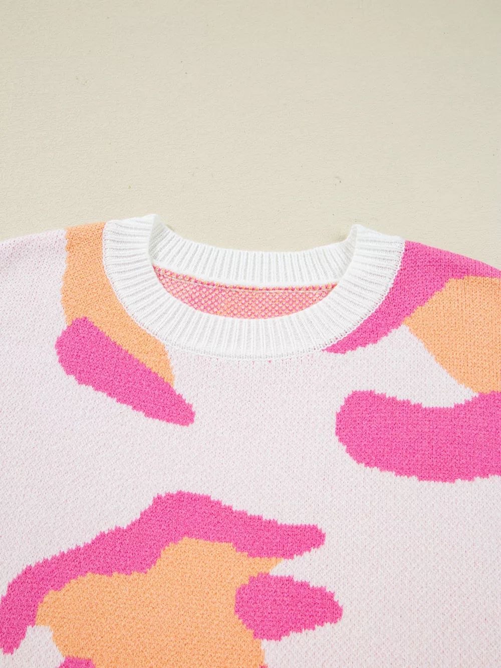 Leopard Print Drop Shoulder Baggy Sweater, image 7