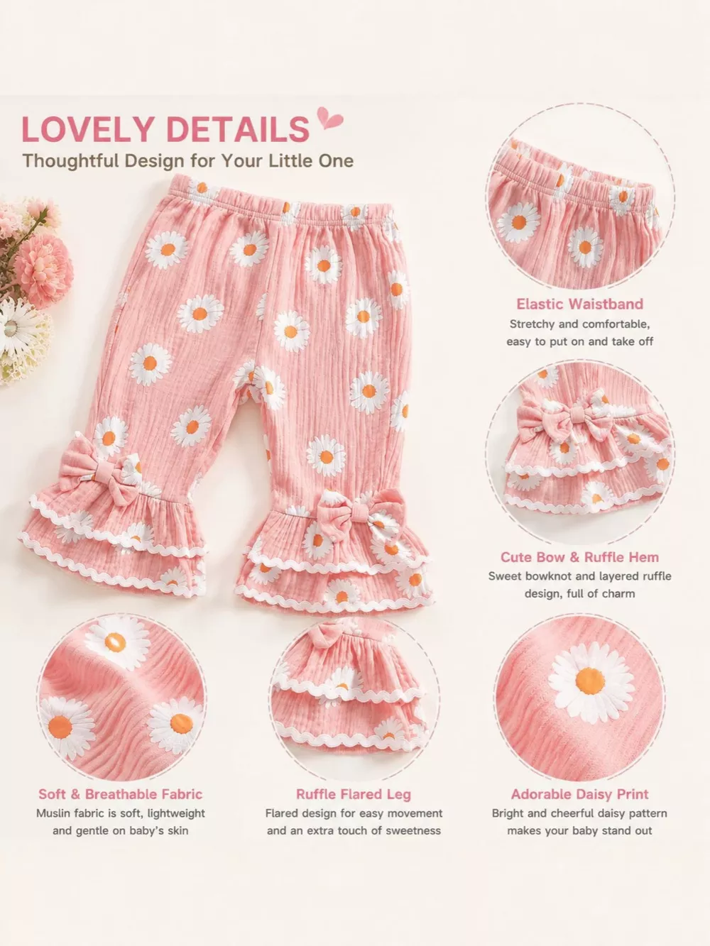 Children's Letter Bodysuit and Pants Set with Headband, image 4