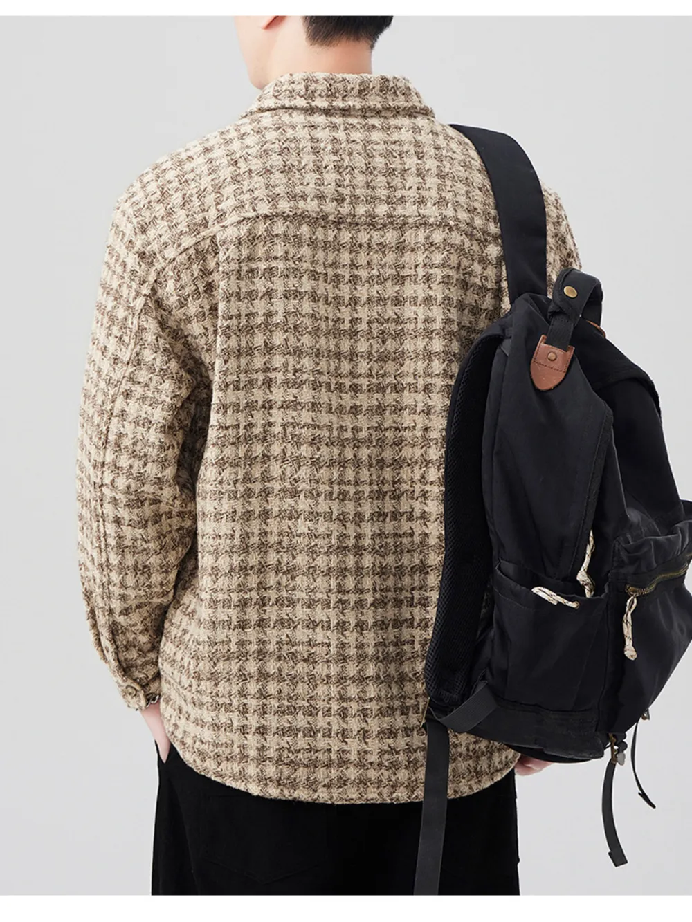Men's Plus Size Button Up Long Sleeve Jacket, image 3