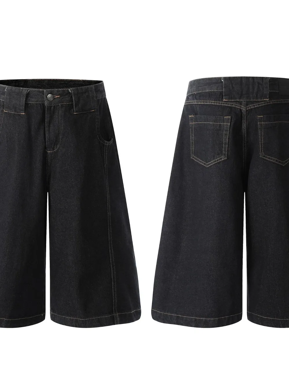 Men's Wide Leg Denim Shorts, image 4