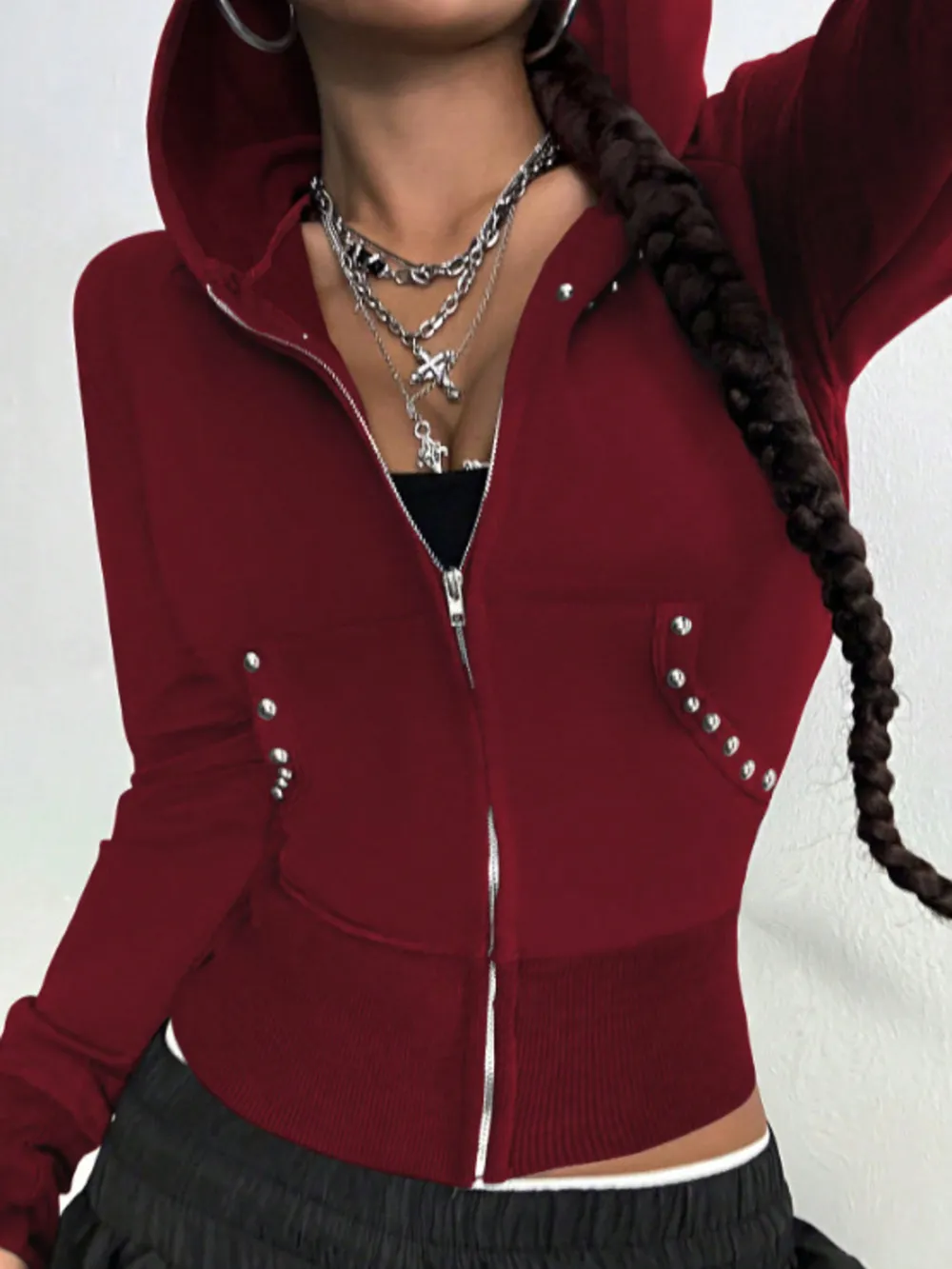 Zip-Up Long Sleeve Hoodie, image 17