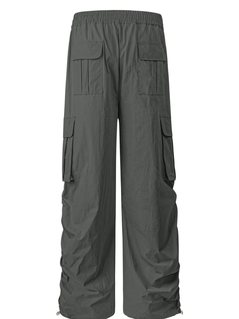 Men's Elastic Waist Wide Leg Cargo Pants with Side Pockets, image 3