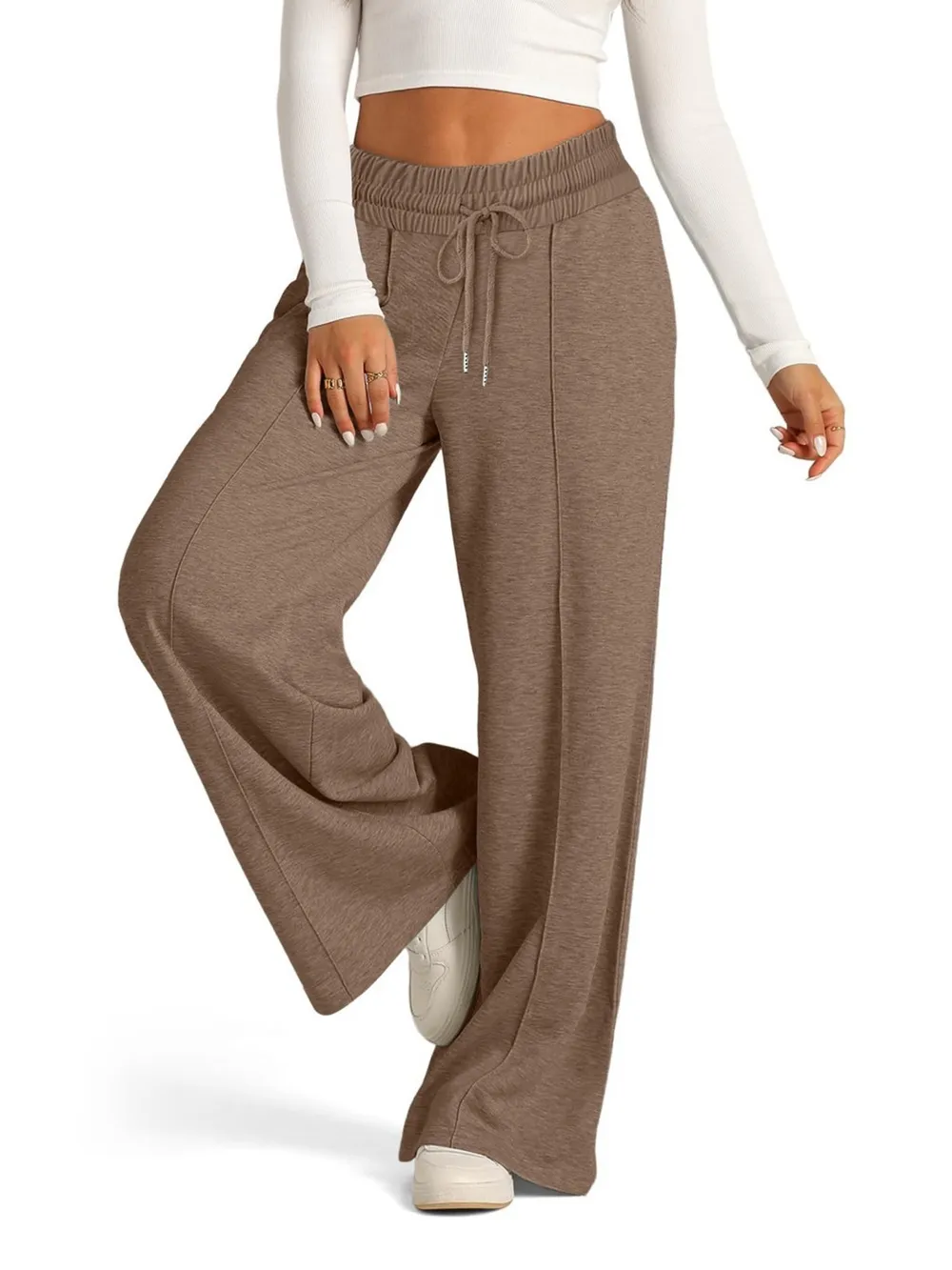 Full Size Drawstring Relaxed Fit Wide Leg Pants Plus Size, image 11