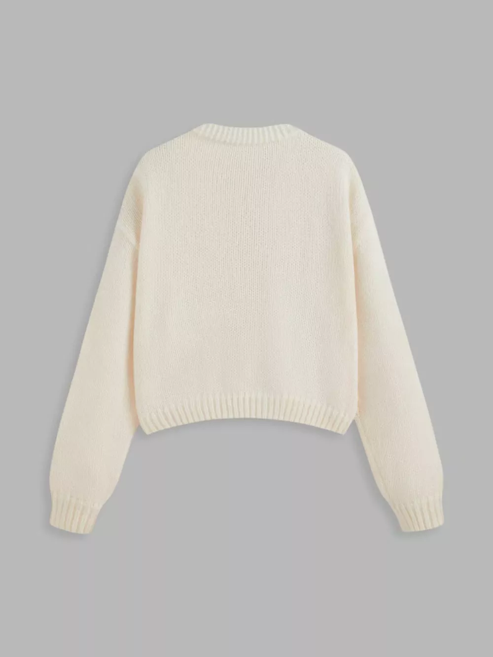 Floral Applique V-Neck Knit Cardigan, image 4
