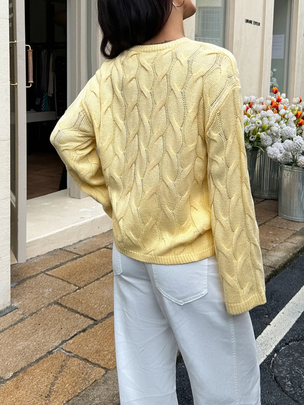 Cable Knit Long Sleeve Sweater, image 15