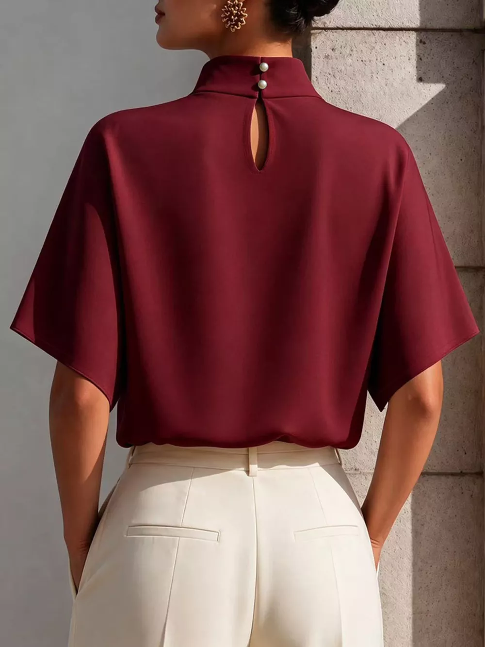 Mock Neck Short Sleeve T-Shirt, image 12