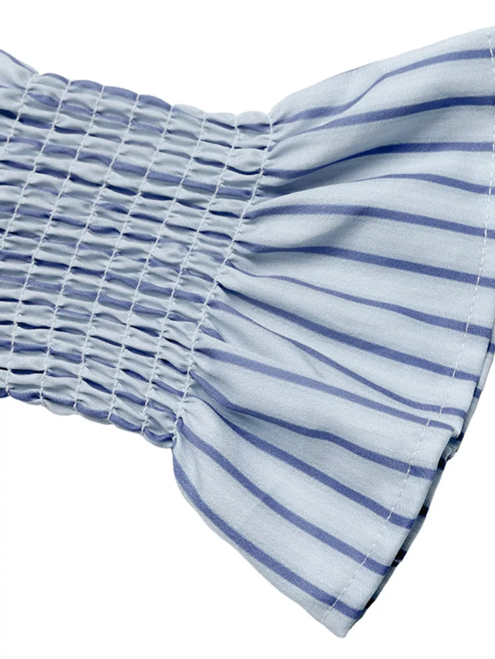 Striped Mandarin Knot Buttons Peplum Hem Shirt, image 10
