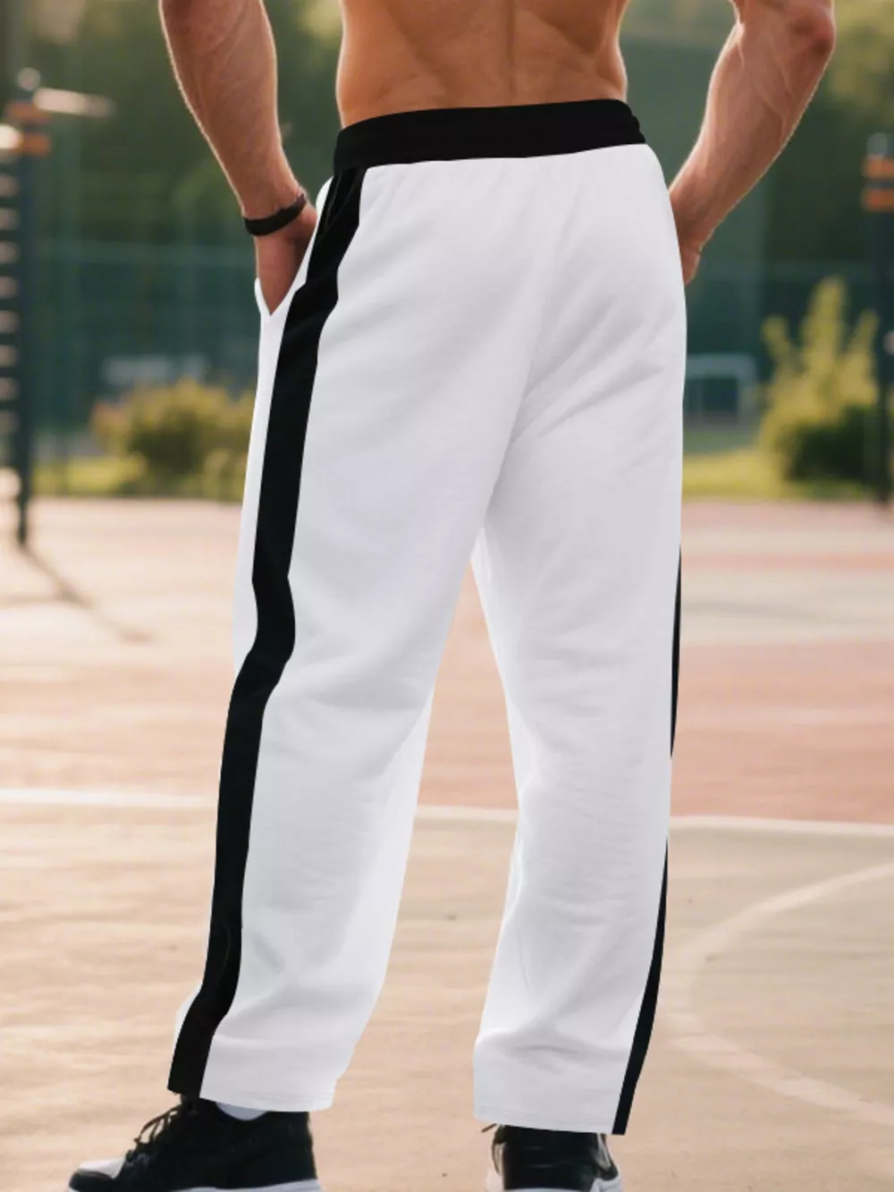 Men's Full Size Side Stripe Wide Leg Pants Plus Size, image 22