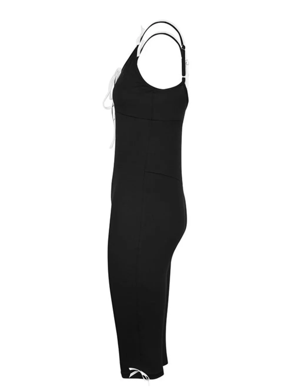 Lace Trim Tie-Front Capri Jumpsuit, image 5