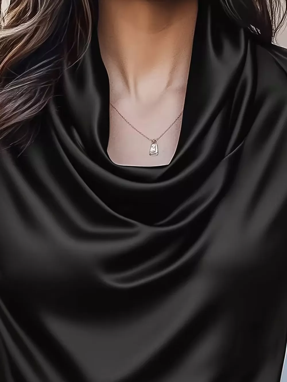 Cowl Neck Satin Blouse, image 6