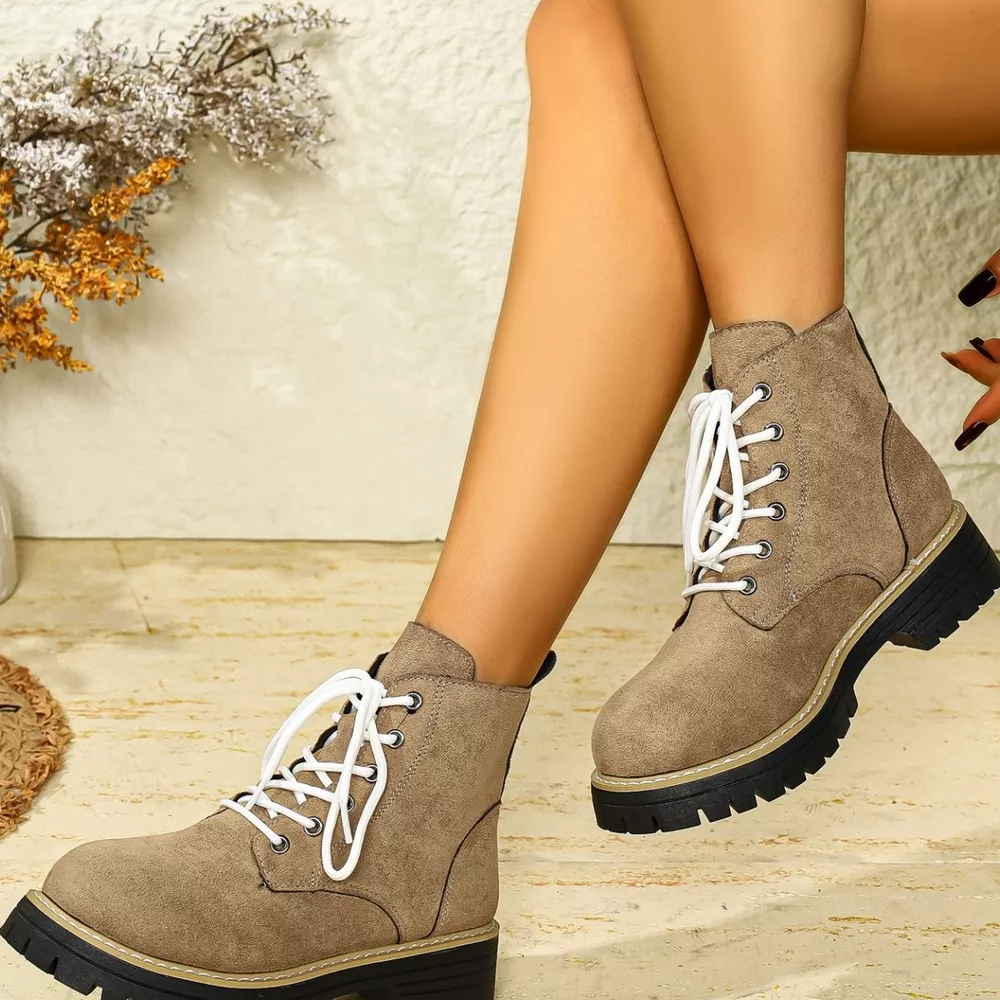 Round Toe Lace Up Boots, image 21