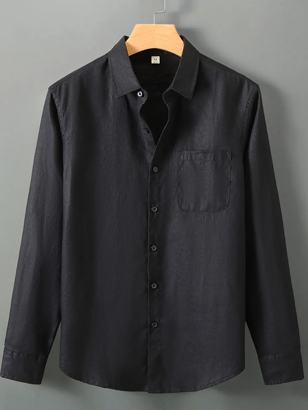 Men's Plus Size Long Sleeve Button-Up Shirt