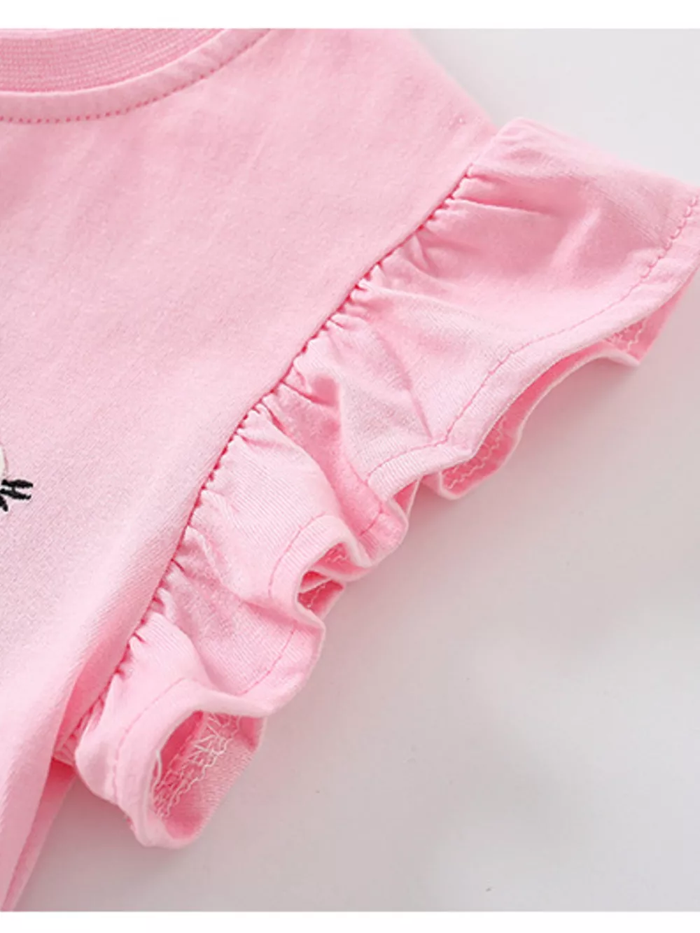 Children's Mouse Applique Ruffle Sleeve T-Shirt, image 4