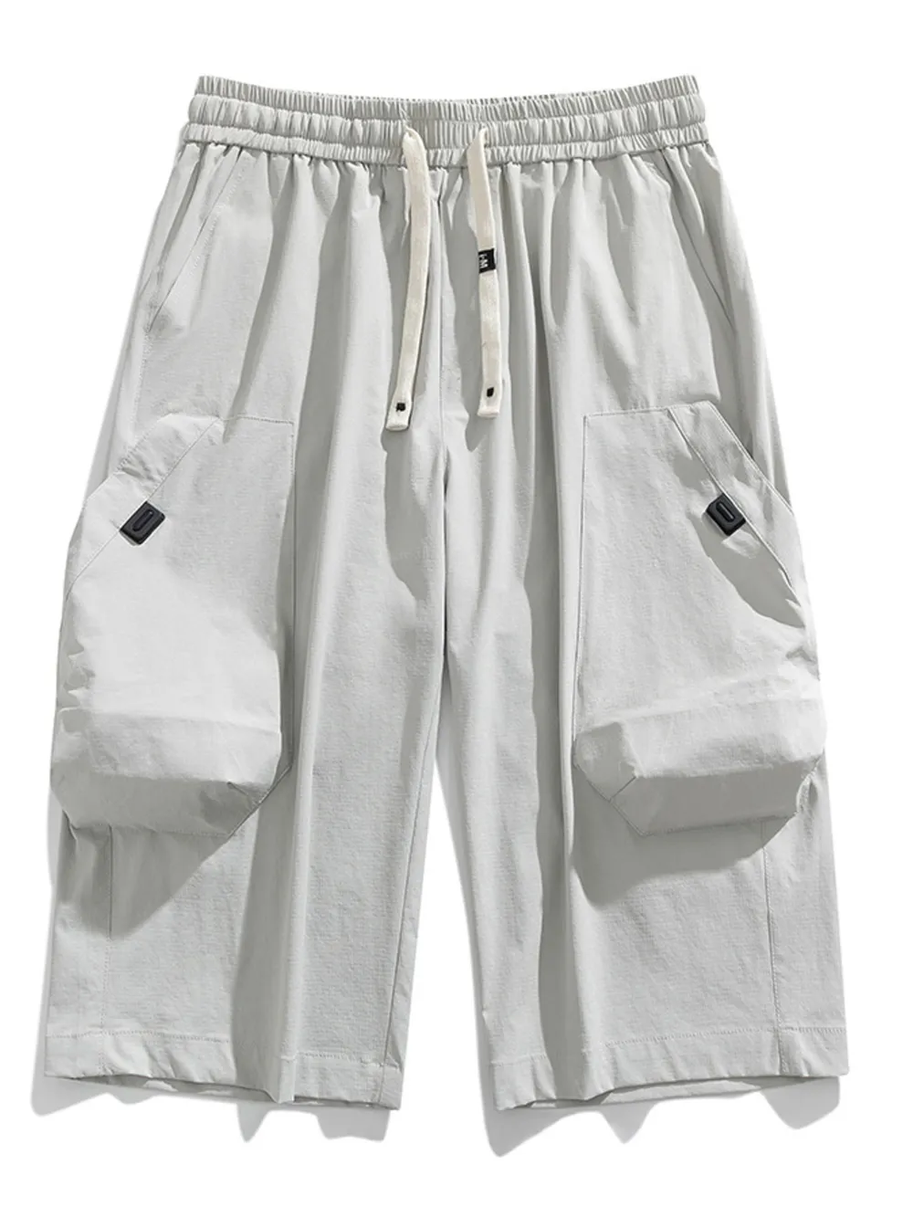 Men's Plus Size Casual Cargo Capris with Drawstring Waist, image 10