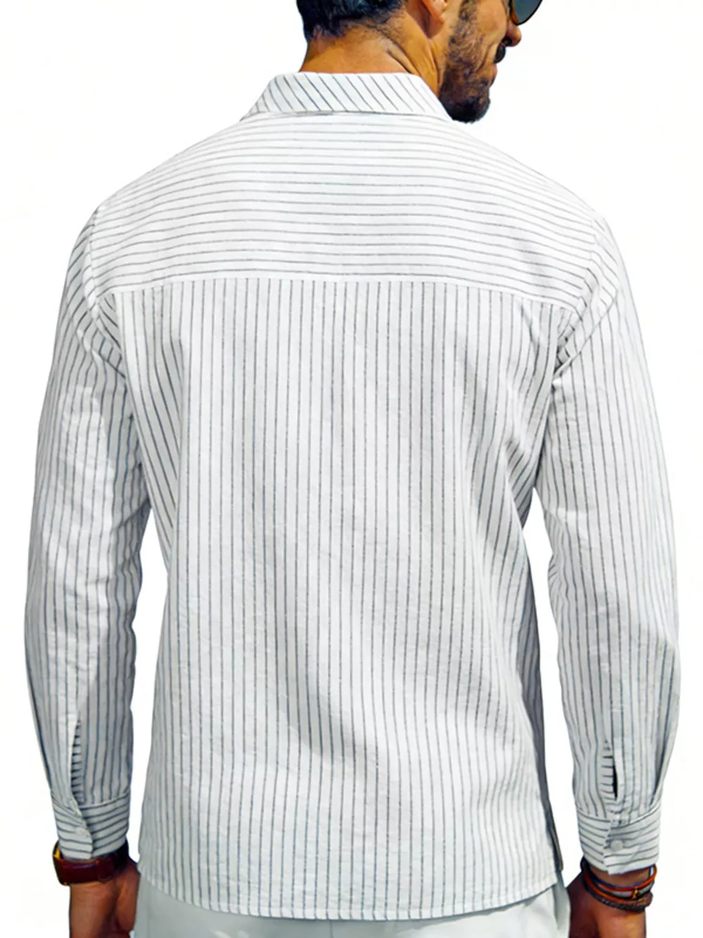 Men's Full Size Striped Long Sleeve Shirt Plus Size, image 16