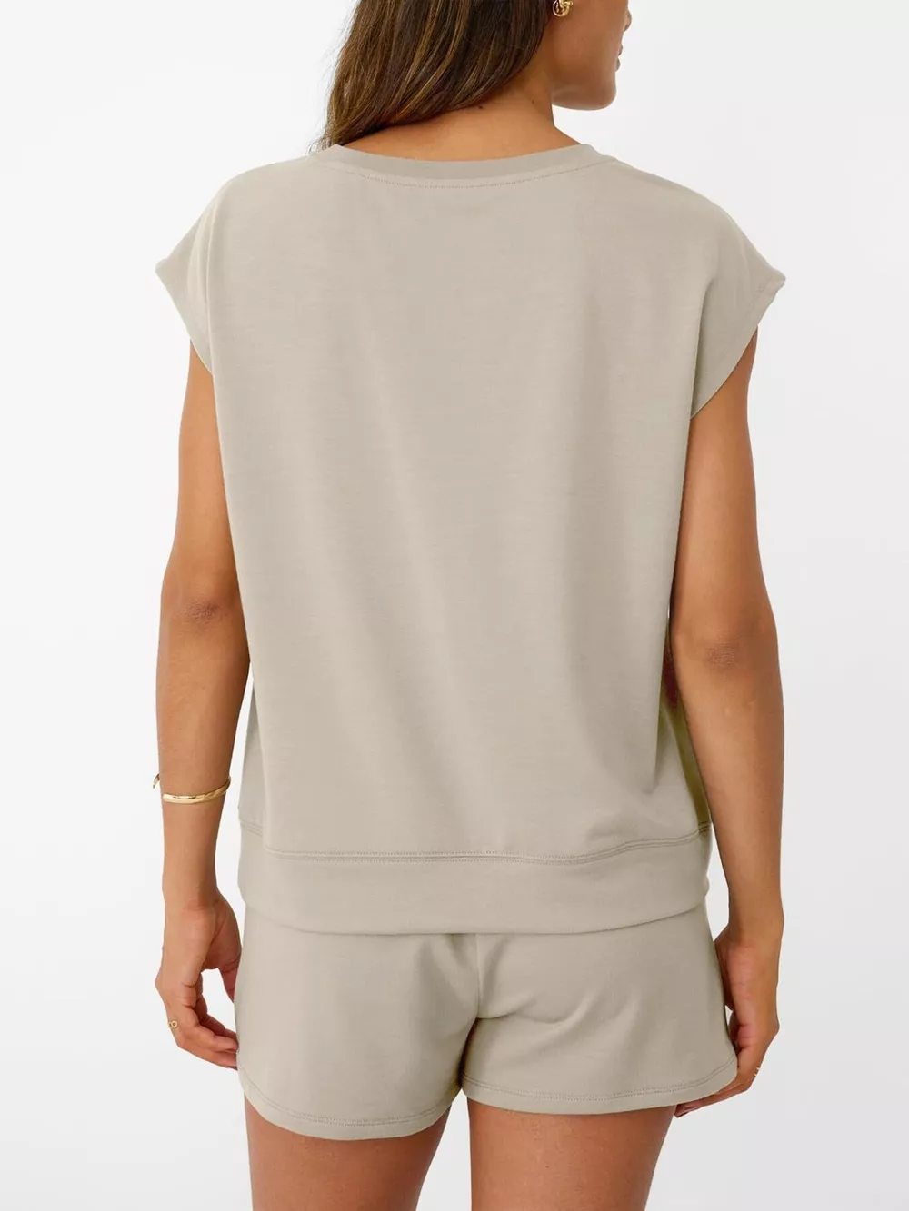 Round Neck Cap Sleeve Top and Shorts Set, image 5