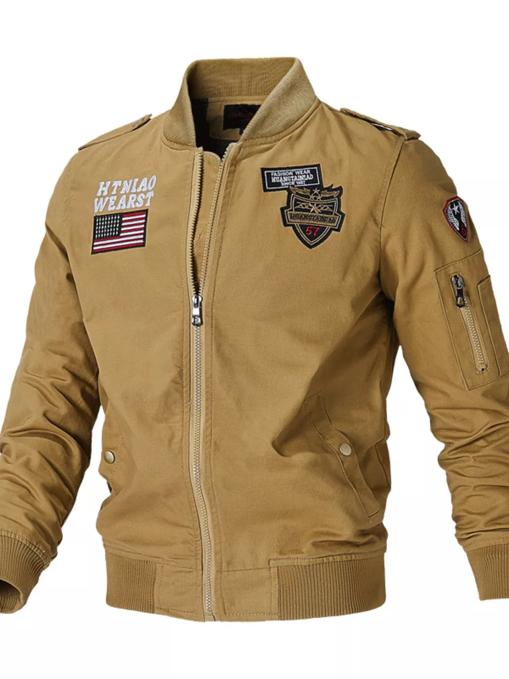 Men's Plus Size Zip Up Long Sleeve Jacket, image 3