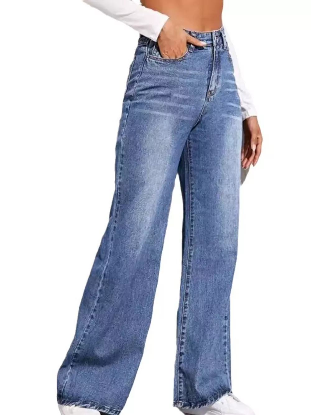 High-Waisted Wide Leg Jeans, image 3