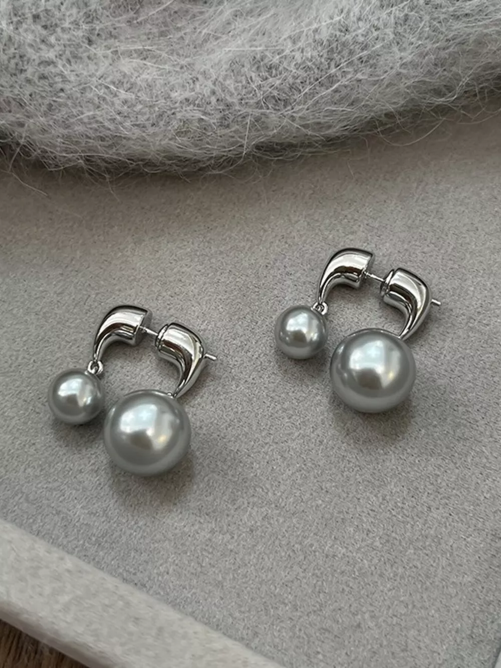 Pearl Alloy Drop Earrings, image 5