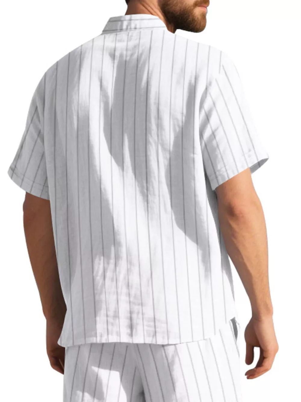 Men's Full Size Casual Striped Short Sleeve Shirt Plus Size, image 20