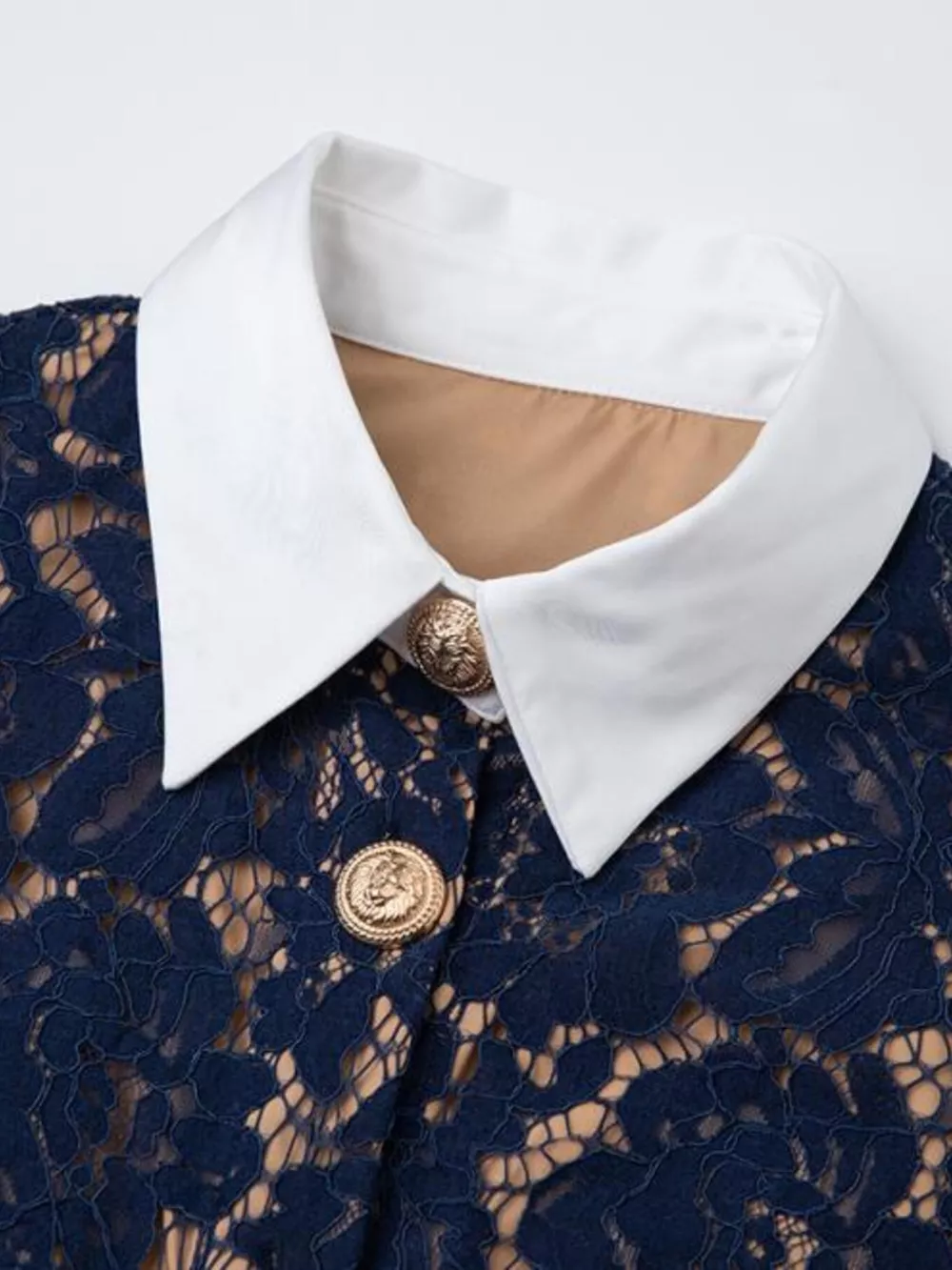 Lace Button-Down Midi Dress, image 8