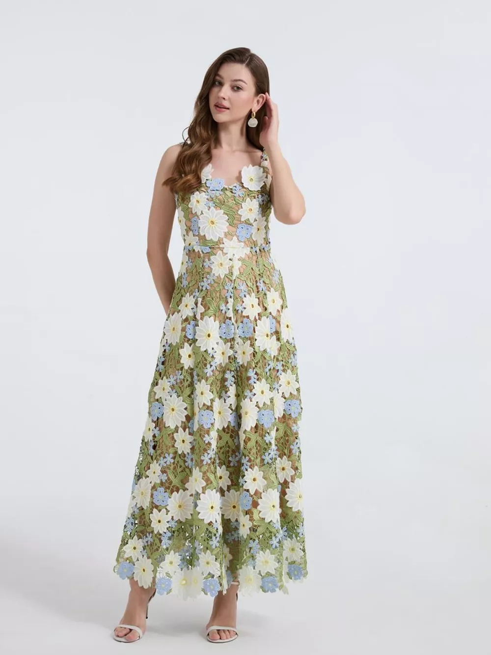 Floral Embroidered Maxi Dress, image 3