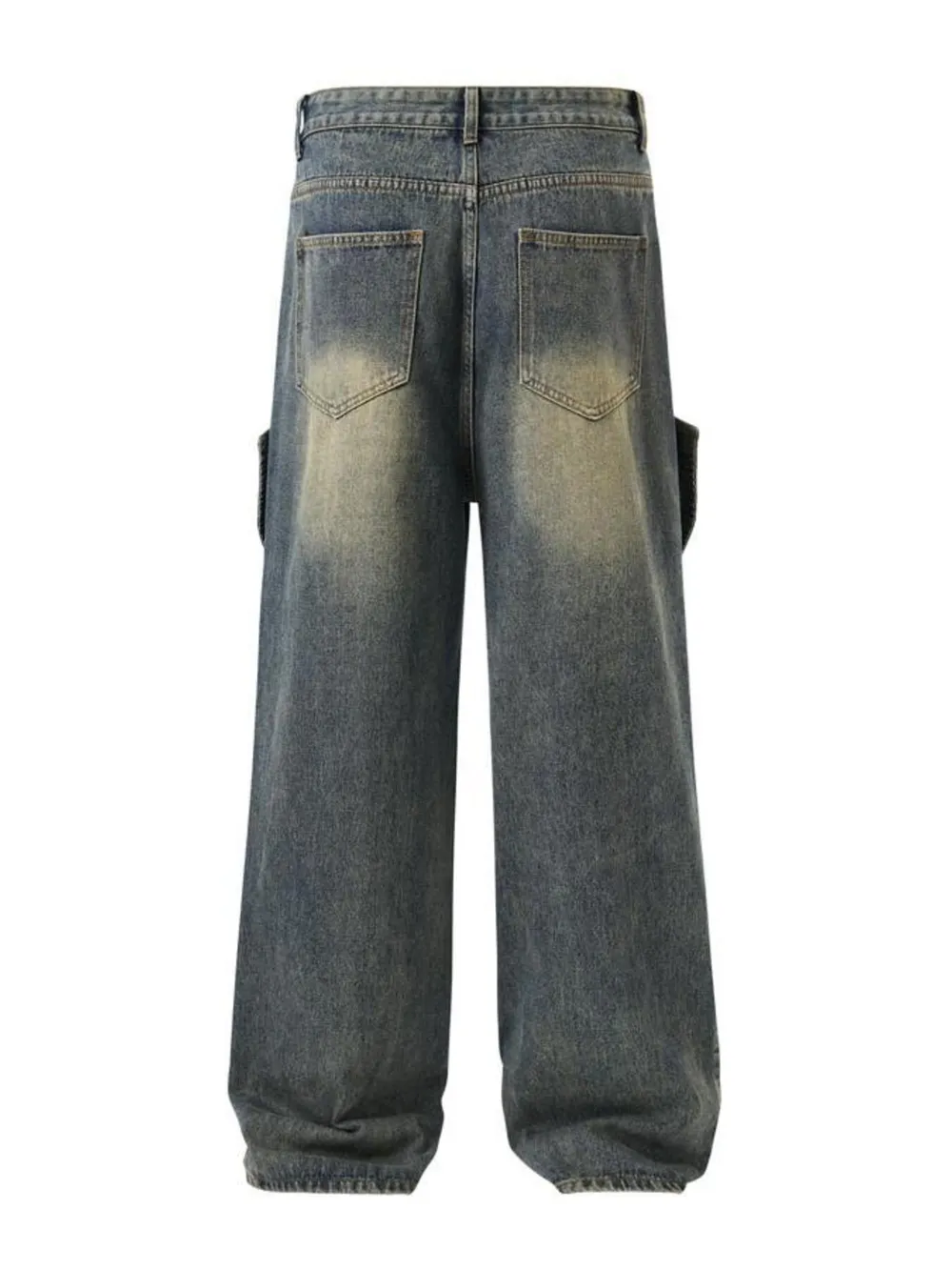 Men's Full Size Washed Cargo Wide Leg Jeans Plus Size, image 2