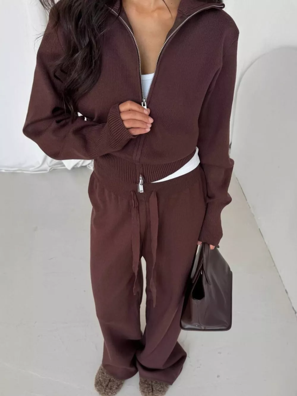 Zip-Up Outerwear and Drawstring Pants Set, image 6
