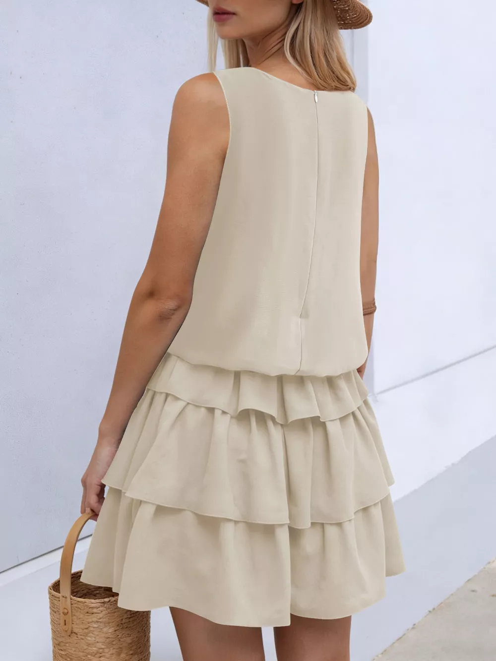 Sleeveless Ruffle Layered Mini Dress, image 7