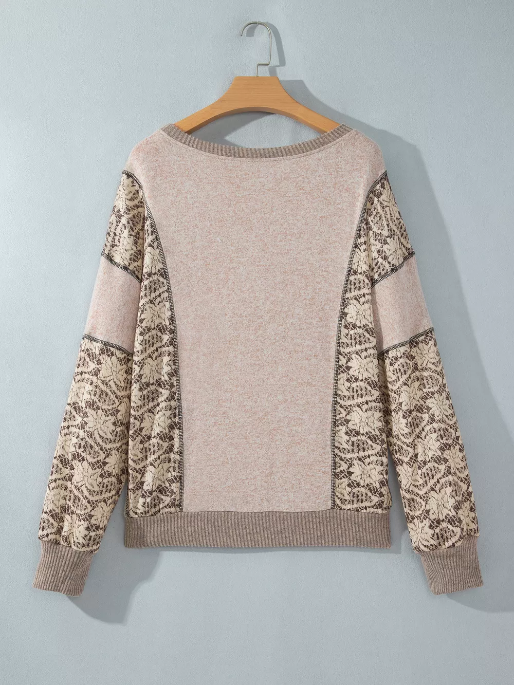 Floral Print Round Neck Long Sleeve Shift Top, image 5