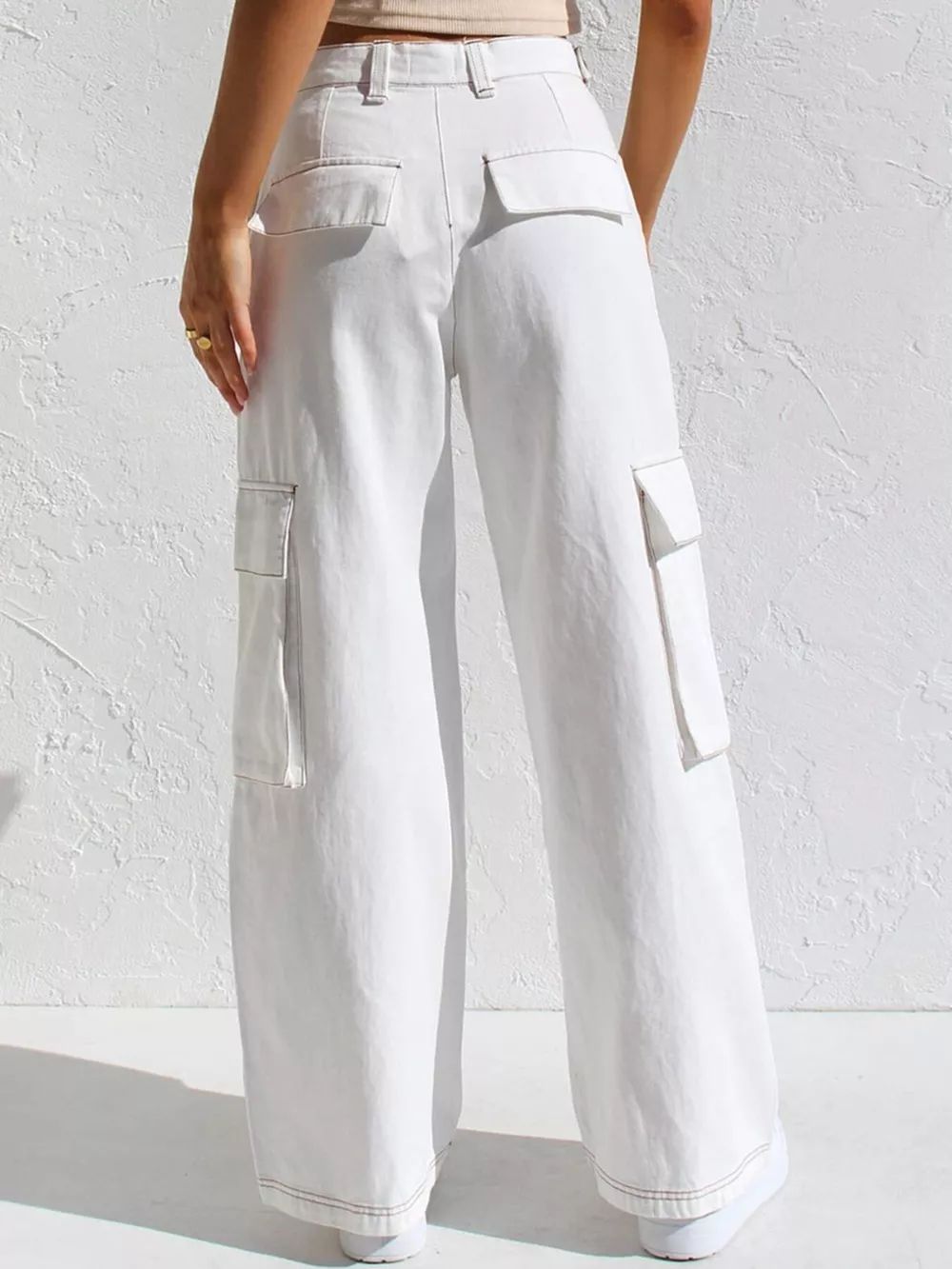 High-Waisted Wide Leg Cargo Jeans, image 14