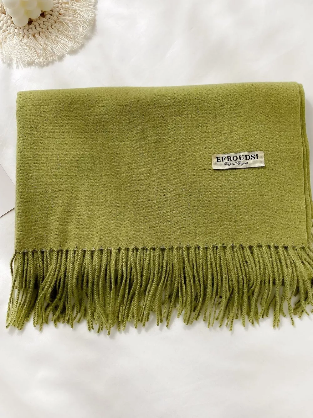 Fringe Solid Color Scarf, image 9