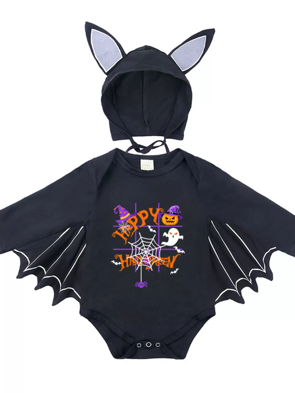 Children's Halloween Bat Bodysuit & Hat Costume Set, image 13