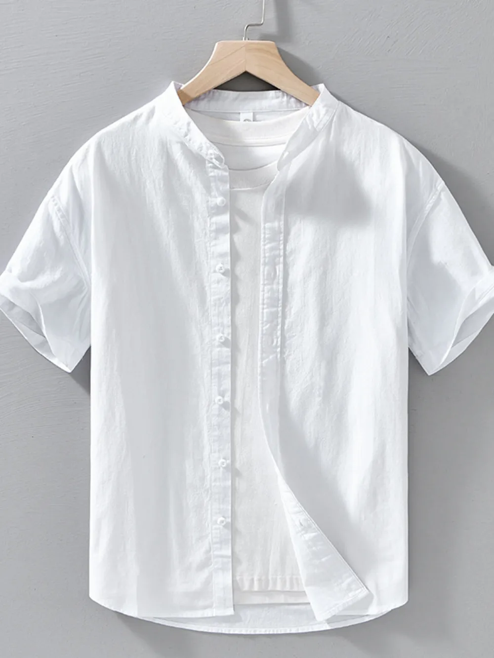 Men's Plus Size Button Up Short Sleeve Shirt, image 3