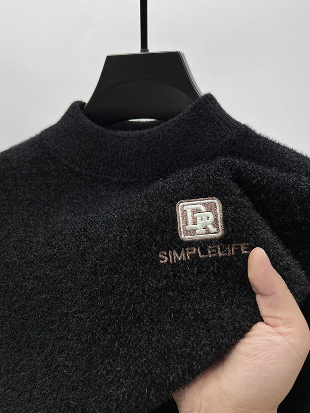 Men's Plus Size Ribbed Hem Long Sleeve Sweater, image 10