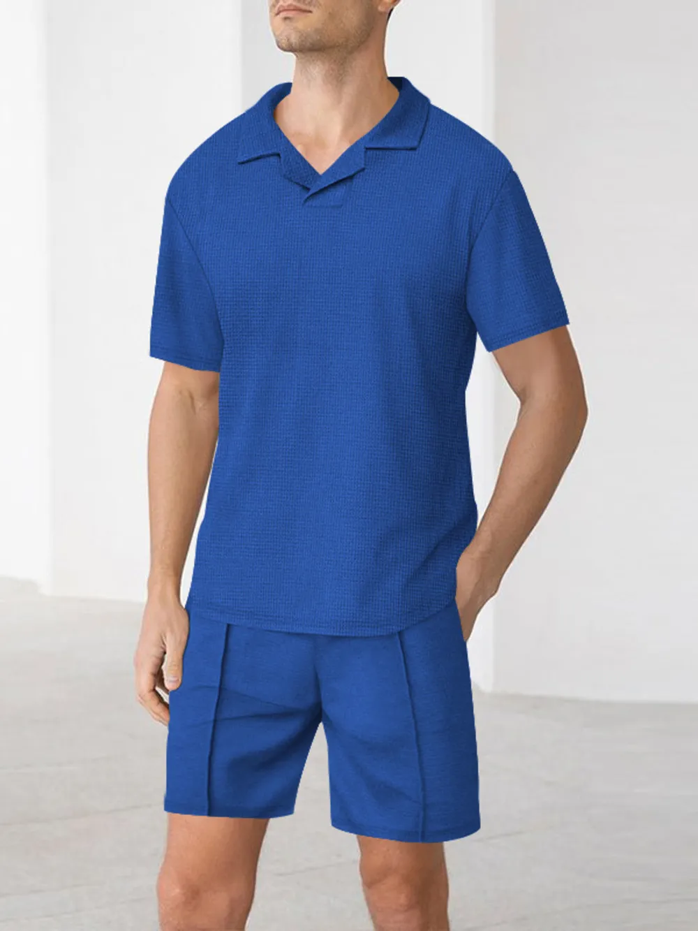 Men's Full Size Short Sleeve Top and Shorts Matching Set Plus Size, image 2