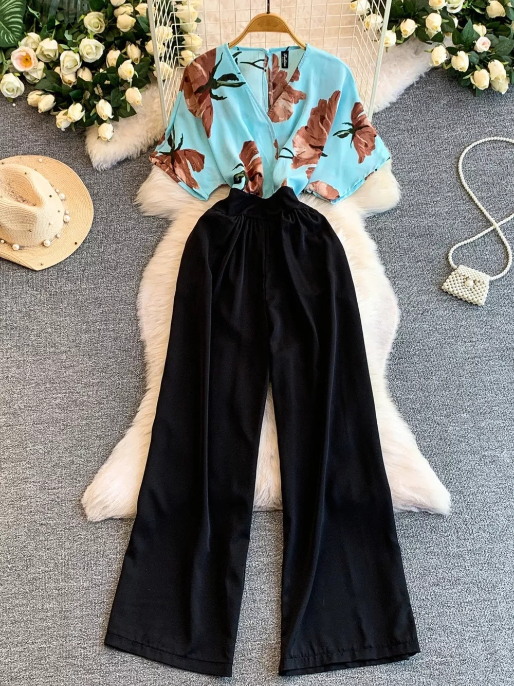 Printed Wide Leg Jumpsuit, image 14
