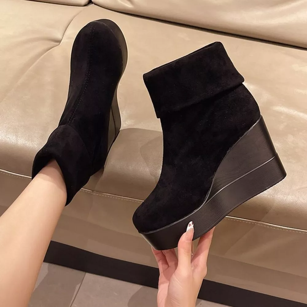 Round Toe Wedge Boots, image 11