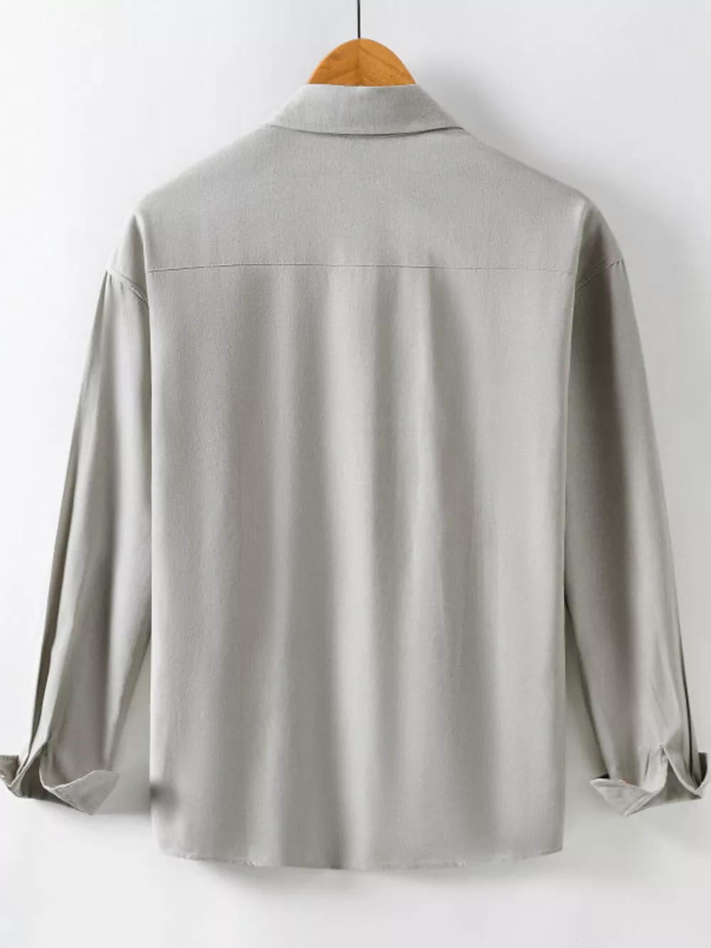 Men's Casual Solid Color Long Sleeve Shirt, image 8