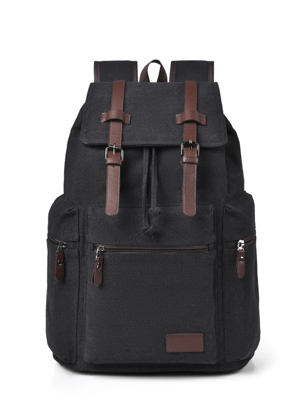 Canvas Backpack Bag with Buckle Straps, image 2