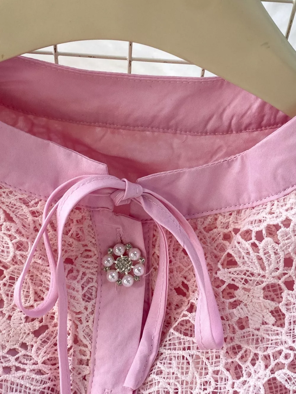 Lace Button Up Top and Skirt Set, image 6