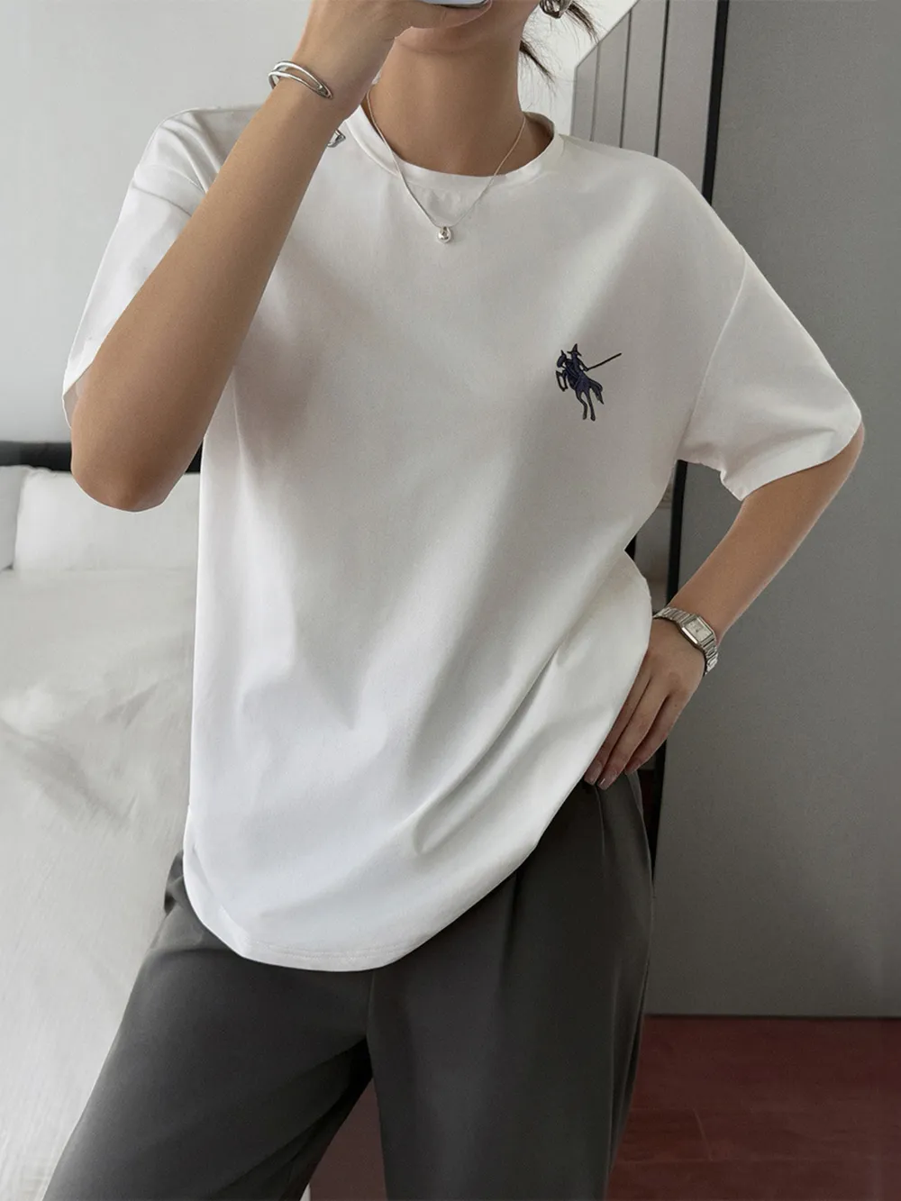 Round Neck Short Sleeve T-Shirt, image 3