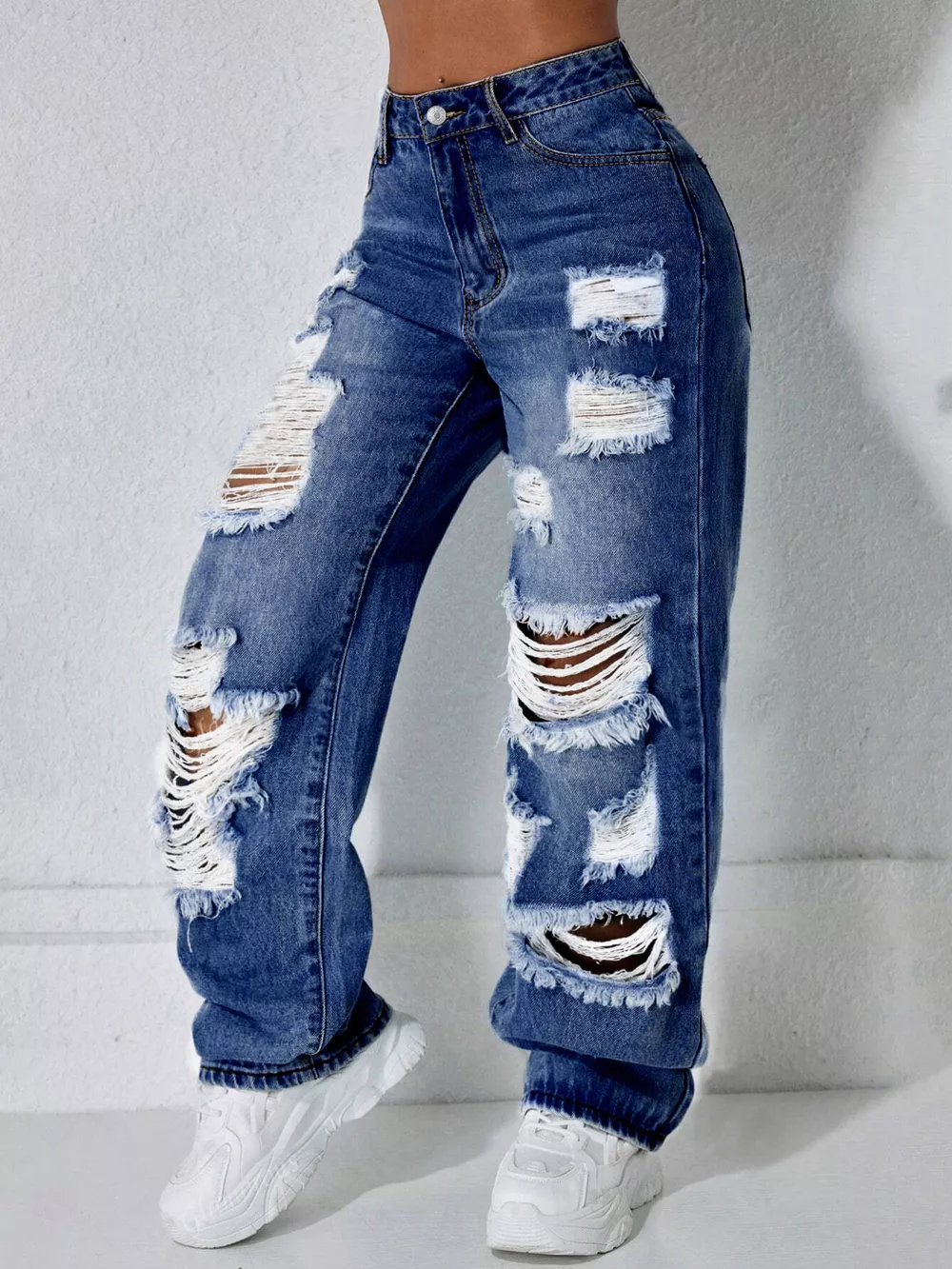 Distressed Wide Leg Jeans, image 12