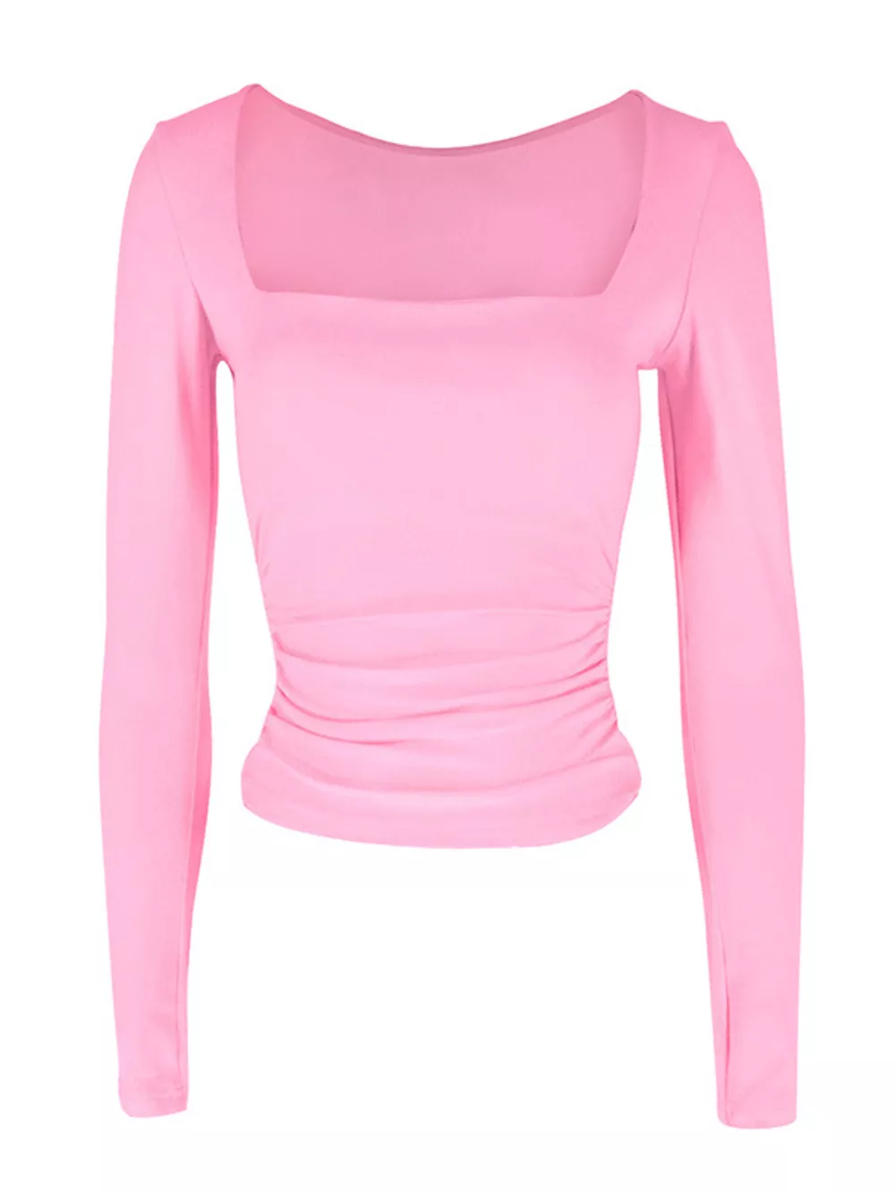 Square Neck Slim Fit Long Sleeve T-Shirt, image 12
