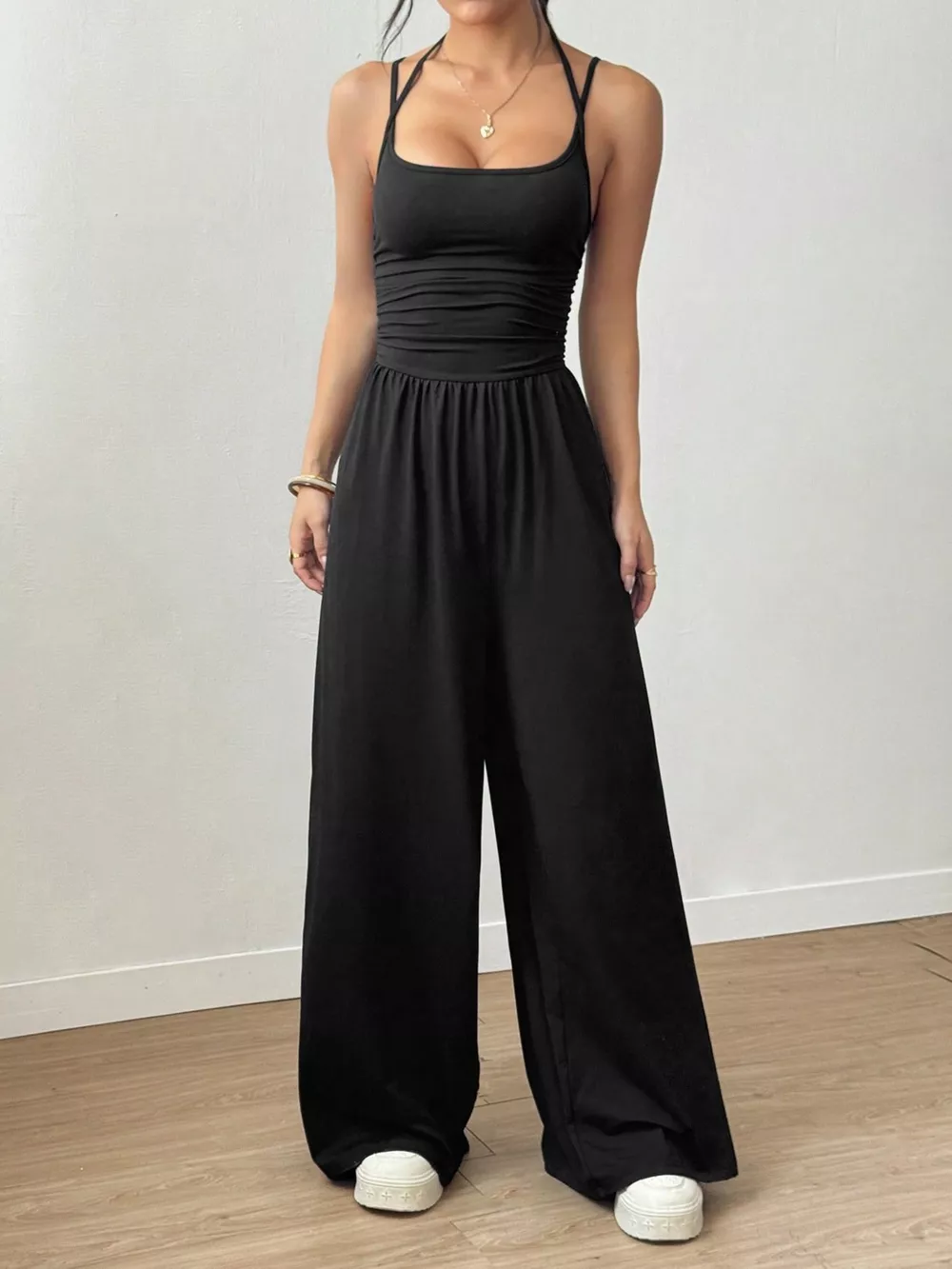 Spaghetti Strap Wide-Leg Jumpsuit, image 8